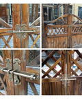 Heavy Duty Slide Bolt Gate Latch For Wood Doors Rock Solid Sliding Bar Bolts Pro Grade Steel Barrel Lock on wooden gate.