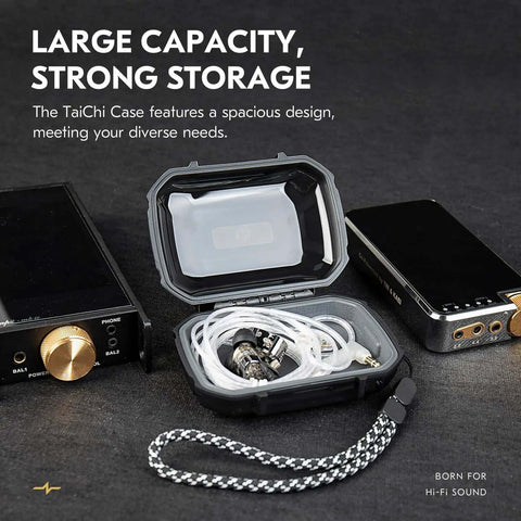 Fly InEar Monitor Case With Hella Protective Sealed Shell Portable Earbud And Iem Cable Travel Organizer Waterproof Earphone Storage Box For Kz Zs Series Audiophile Gear Keep Your Setup Locked Down Black with cords inside