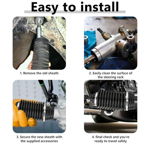 Universal Steering Rack Boot Kit DIY Friendly Pro Grade Inner Tie Rod Boots For Rack And Pinion installation process