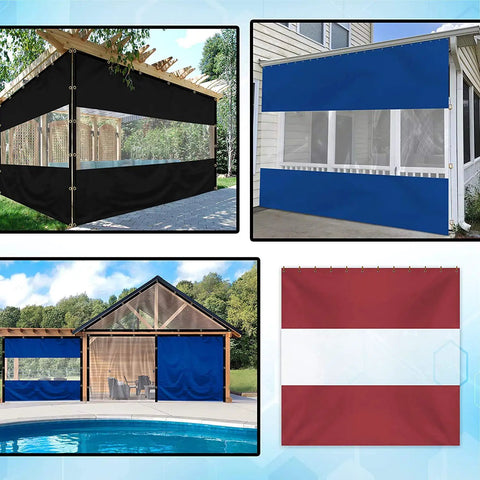 Rock Solid Heavy Duty Vinyl Outdoor Curtains For Patio Waterproof Gazebo Panels With Brass Grommets For Pergola Porch And Wall Covering Totally Weatherproof Ultimate Backyard Upgrade 12X10 Feet