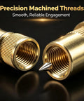 Heavy Duty Carbon Steel Rivet Nut Set With Seven Interchangeable Mandrels And Seventy Metric Inserts close-up of precision machined threaded components.