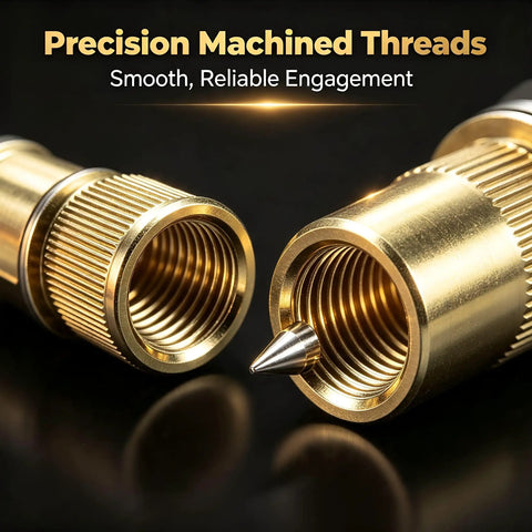 Heavy Duty Carbon Steel Rivet Nut Set With Seven Interchangeable Mandrels And Seventy Metric Inserts close-up of precision machined threaded components.