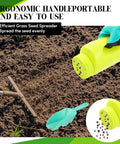 Handheld Lawn Spreader Kit For Grass Seed Fertilizer Ice Melt And Sand Includes Scoop And Gloves Portable Yard Spreader In Use