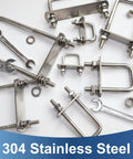 2 Pack M10 Square U Bolts 4 Inch Wide Stainless Steel Heavy Duty With Nuts, Bolt Plates And Washers, 3 Eighth Inch Thread