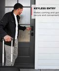 No Sweat Keyless Entry Touchpad Electronic Deadbolt Door Lock With Rock Solid Grade 2 Certified Security And Slick Capetown Finish in use at front door.