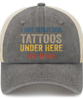 Front view of Dope Mesh Baseball Cap For Men, gray with humorous text, breathable trucker hat with air vents, perfect for casual fits.