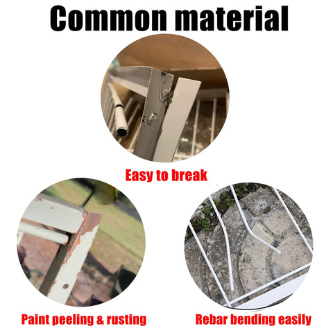 Image showing issues with common material: breaking frame, peeling paint, bending rebar, contrasts with One Way Stainless Steel Pigeon Trap Door For Bird Cages And Pigeon Houses, 29 By 26 Cm Frame With Wire Bars, Durable Entrance U Trap, Easy Install, Keeps Pigeons In Check And Secure.