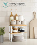 Stackable Cabinet Organizer Shelves Set Of 4 Hella Super Convenient Kitchen Pantry Storage holding bottles and jars.