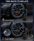 Portable Tire Inflator Air Compressor 180 PSI With Digital Pressure Gauge And LED Light used with car tire