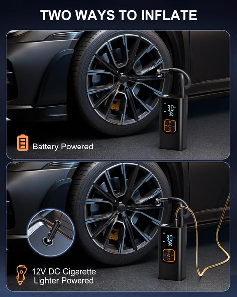 Portable Tire Inflator Air Compressor 180 PSI With Digital Pressure Gauge And LED Light used with car tire