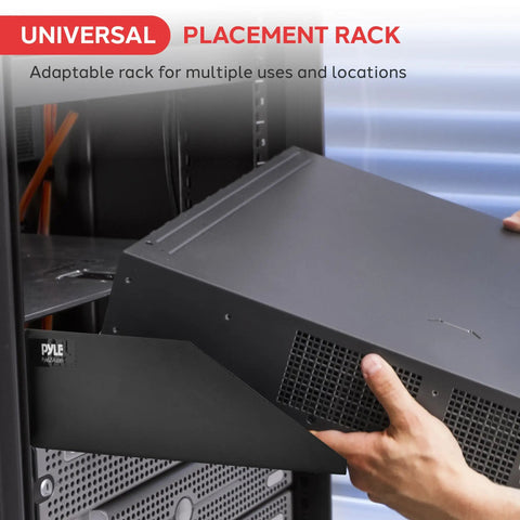 Heavy Duty 2U Vented Server Rack Shelf For Rock Solid Network Gear And Desktop Rigs delivering crisp airflow in a 19-inch rack.