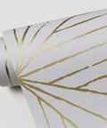 Gold Aurum Self Adhesive Wallpaper With Gray Geometric Pattern Peel And Stick Wall Covering For Modern Homes, roll detail