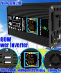 Weekend Warrior Solar Power Kit 6000W Inverter shown with dual USB ports and LCD display, designed for RV and boat use.