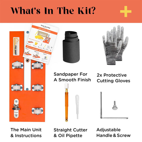 Premium Glass Bottle Cutter Kit For DIY Projects With Safety Gloves And Accessories including sandpaper and instructions