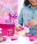 Minnie Mouse Bowrista 10 Inch Kids Espresso Machine Play Set With Cups Syrup Bottle Frothing Pitcher Portafilter Tamper And Toppings