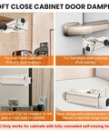 Image of Set Of 10 Universal Soft Close Cabinet Door Dampers showing installation options for frame and frameless cabinets.