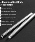Rugged M4x40mm Stainless Threaded Rod Set With Nuts And Washers 304 Stainless Steel Built To Last