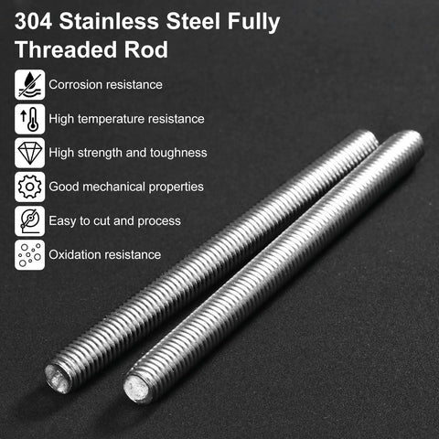 Rugged M4x40mm Stainless Threaded Rod Set With Nuts And Washers 304 Stainless Steel Built To Last