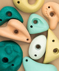 Premium Boho Rock Climbing Holds For Kids Indoor Wall Set In Earth Tones Durable Climbing Wall Props Assorted Sizes and Colors