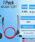 Rig Ready Sae Battery Connector 3.3 Ft Harness With Inline Fuses And Polarity Reverse Adapter 10 Awg Copper Wire for solar and marine use