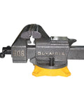Heavy Duty 6 Inch Bench Vise With 270 Degree Swivel Base Cast Iron Construction Anvil Horn And Permanent Pipe Jaws