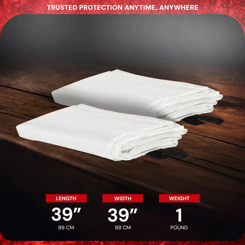 Emergency Fire Blanket 2-Pack For Home And Outdoor Safety No Mess Quick Deploy Grab-And-Go Fire Suppression For Small Fires Camping Gear