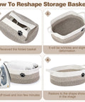 How to reshape Large Dog Toy Storage Basket Rope Bin 30L for Toys and Blankets Pet Gear White and Brown