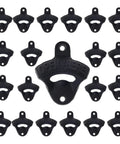 24 Pack Solid Black Cast Iron Wall Mounted Beer Bottle Cap Openers featuring screw in assembly for home bar pub garage