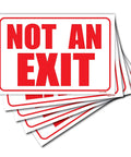 Premium 5 Pack No Exit Sign Decals Featuring Strong Self Adhesive Backing Ideal For Office Doors And Business Spaces Clear Warning Stickers 10 By 7 Inches stacked red warning stickers not an exit.