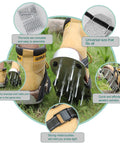 Pro Grade Metal Lawn Aerator Shoes With Steel Spikes, 3 Adjustable Straps, Durable Metal Base, One Size Fits All, No Slip Grip
