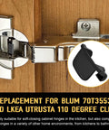 Fifty Pack Universal Cabinet Hinge Restrictor Clips Stop Annoying Door Slams With Totally Effortless Slide On Soft Close Compatibility For Kitchens And Bathrooms Full Control Over Swing Angles Built Tough installed on cabinet hinge.