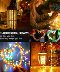 Big 39 Feet 120 LED Battery Powered Fairy Lights With Remote And Timer, RGB Color Changing String Lights in various decorations