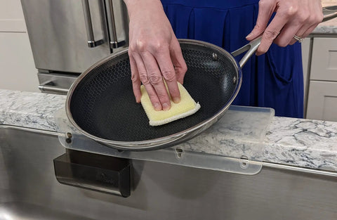 Silicone Sink Edge Guard For 3.75 To 4 Inch Lip With A 14 Inch Straight Edge Frosted Matte Splash Shield Plus Built In Sponge Caddy
