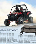 Front And Rear Brake Pads Fit Ranger 500 570 700 800 900 XP And RZR 800 900 XP Crew Diesel EFI Sportsman ACE 2008 2020 UTV Brake Pad Set For All Terrain Use And Everyday Trail Riding with off-road vehicle.