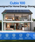 Home with solar panels illustrating use of 48V 100Ah LiFePO4 Battery With Bluetooth for solar storage and home backup power.