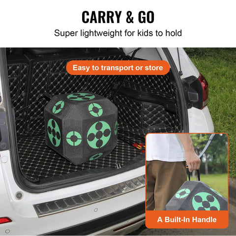 15x15 All-Side Archery Target Block Portable Crossbow Practice Target in car trunk with carry handle