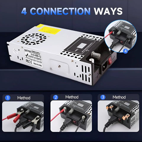 Knob Controlled Adjustable Power Supply 0 To 48V 600W With LED Display 110V To 48V Variable DC Converter connections