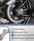 20 Ft Roller Chain For Gate Openers In Carbon Steel Heavy Duty Operator Chain For Electric Sliding Gates, close-up on bike gear