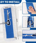Heavy Duty Cotton Dust Mop Heads 2 Pack 24 Inch Lint Free Loop End Machine Washable Floor Cleaners detailing size and installation.