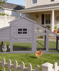 Backyard Chicken Coop On Wheels With Run Kit Large Wooden Hen House With Waterproof Roof Nest Box And Pull Out Tray