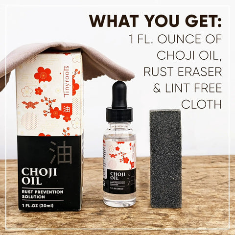 Choji Oil Tool Cleaning Kit For Knife And Sword Care With Rust Eraser And Lint Free Cloth Included Wipe On Oil product image