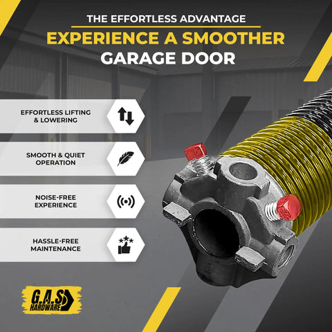 Heavy Duty Garage Door Torsion Spring Kit Right Side 250x2x29 with graphics on effortless operation and maintenance
