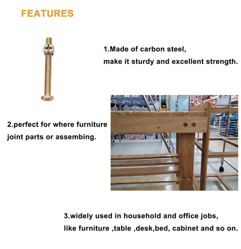 Crib Screws Hardware Replacement Kit For Cot Chairs And Furniture 100 Pieces Of 1/4-20 Bolts And Barrel Nuts with metal construction.
