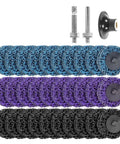 33 Pcs Polishing Grinding Disc Set For Auto Body Sheet Metal Heavy Duty Abrasive Wheels in blue, purple, black with fittings
