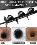 Upgraded 4x16 Garden Auger Drill Bit For Planting With Double Thickened Blades, Spiral Post Hole Digger shown on tungsten steel