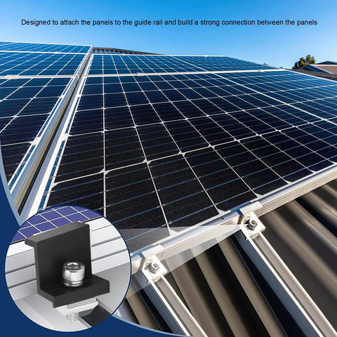 Top Tier 12 Piece Z Shaped Aluminum Solar Panel Mounting Bracket And No Sweat Clamp Kit For 35 Millimeter Corrosion Resistant Rooftop Or Ground Rig Installation on solar panel guide rail.