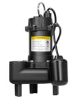 1 HP Submersible Cast Iron Sewage And Effluent Pump With 5220 GPH Flow, Float Switch, front view, for basement and septic tank use