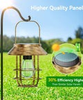 Two Pack Solar Lanterns Outdoor Waterproof Hanging Lights With Wall Hooks Retro Metal Lanterns Auto On Off