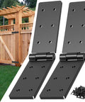 Heavy Duty Gate Hinges 270 Degree Adjustable For Wood Fence And Barn Door With Screws Two Pack Double Layer Folding Butt Hinges Kit