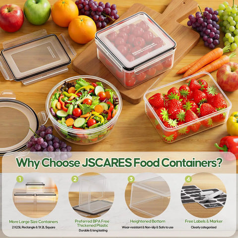 Huge 62 Piece Airtight Food Storage Set With Lids Including 31 Lids And 31 Containers 85 Oz Leakproof Meal Prep Containers